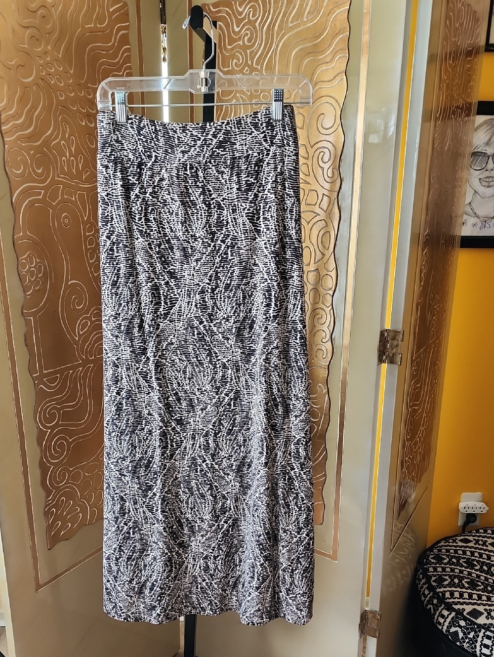 Roz & Ali Brown and White Printed Maxi Skirt